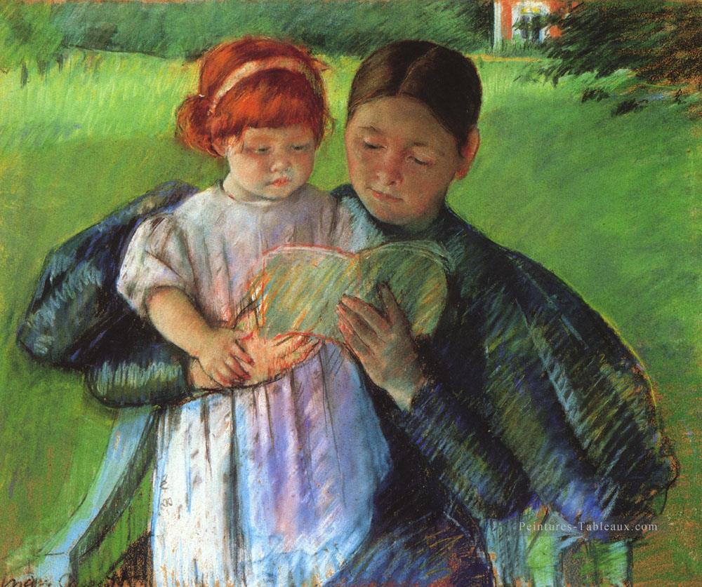 Infirmière Lecture des mères des enfants Mary Cassatt Peintures à l'huile